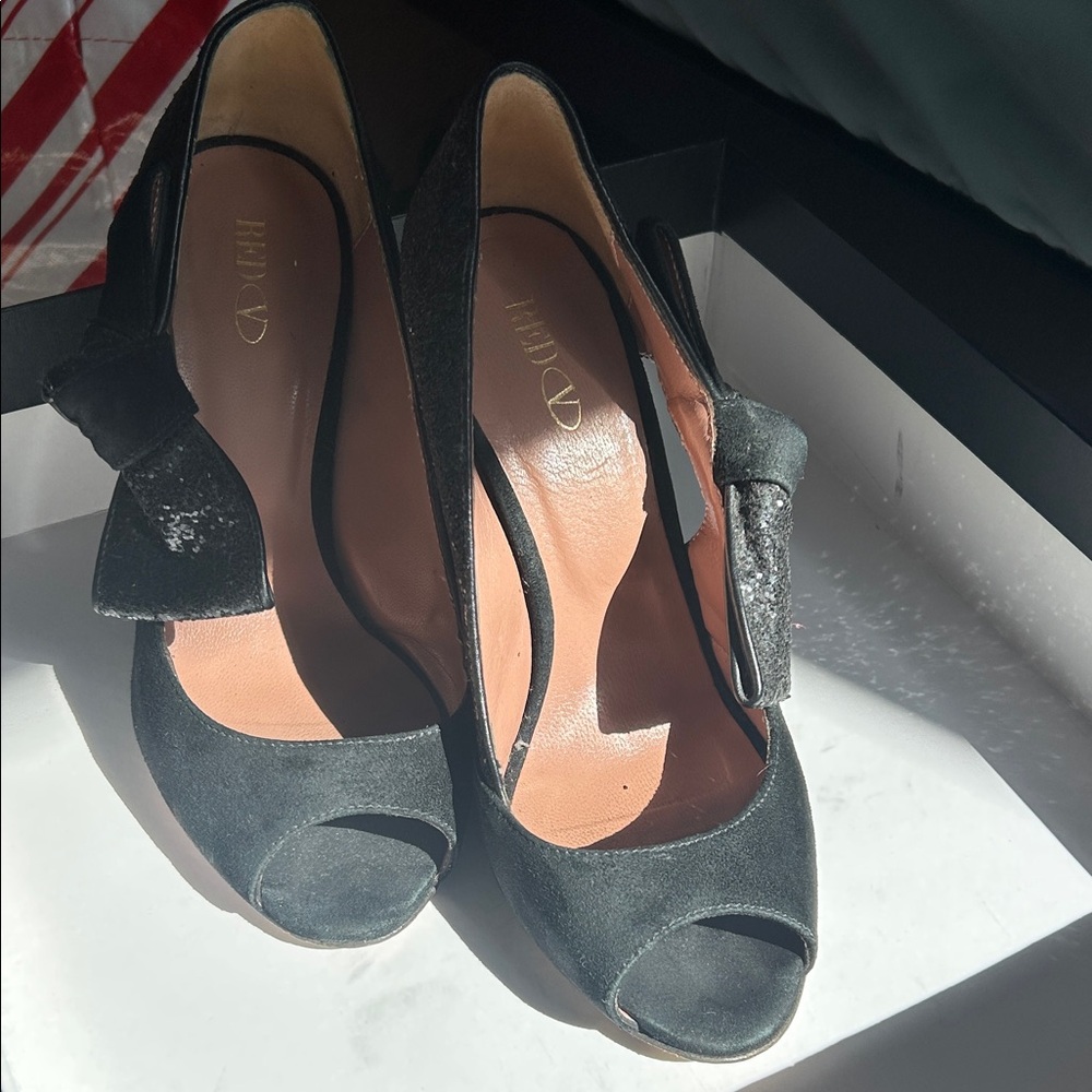 Valentino Elegant Black Bow Heels